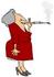 #19111 Elderly Woman With Gray Hair Smoking a Cigarette on a Long Filter Holder Clipart by DJArt