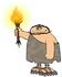 #19348 Caveman in a Cloth and Sandals, Holding a Lit Torch Clipart by DJArt