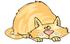 #19455 Tired Orange Cat Sleeping With His Head Between His Paws Clipart by DJArt