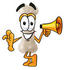 #22710 Clip art Graphic of a Bone Cartoon Character Holding a Megaphone by toons4biz