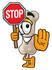 #22716 Clip art Graphic of a Bone Cartoon Character Holding a Stop Sign by toons4biz