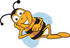 #23057 Clip art Graphic of a Honey Bee Cartoon Character Resting His Head on His Hand by toons4biz