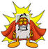 #23113 Clip Art Graphic of a Calculator Cartoon Character Dressed as a Super Hero by toons4biz