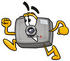 #23167 Clip Art Graphic of a Flash Camera Cartoon Character Running by toons4biz