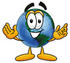 #24001 Clip Art Graphic of a World Globe Cartoon Character With Welcoming Open Arms by toons4biz
