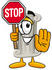 #24959 Clip Art Graphic of a Pillar Cartoon Character Holding a Stop Sign by toons4biz