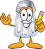 #25304 Clip Art Graphic of a Salt Shaker Cartoon Character Holding a Pencil by toons4biz