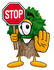#25485 Clip Art Graphic of a Tree Character Holding a Stop Sign by toons4biz