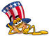 #25584 Clip Art Graphic of a Patriotic Uncle Sam Character Resting His Head on His Hand by toons4biz