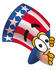 #25610 Clip Art Graphic of a Patriotic Uncle Sam Character Peeking Around a Corner by toons4biz