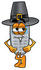 #26620 Clip Art Graphic of a Gray Cell Phone Cartoon Character Wearing a Pilgrim Hat on Thanksgiving by toons4biz