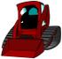 #26967 Red Bobcat Skid Steer Loader Tractor Working at a Construction Site Clipart Graphic by DJArt