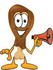 #27659 Clip Art Graphic of a Chicken Drumstick Mascot Character Holding a Megaphone by toons4biz