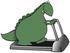 #27936 Clip Art Graphic of a Hot Green Dinosaur Walking on a Treadmill in a Fitness Gym While Trying to Get Back Into Shape by DJArt