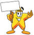 #28193 Clip Art Graphic of a Yellow Star Cartoon Character Holding a Blank Sign by toons4biz