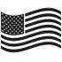 #29095 Royalty-free Black And White Cartoon Clip Art of the American Flag Waving in the Breeze by Andy Nortnik