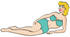 #29134 Royalty-free Cartoon Clip Art of a Sexy Blond Woman Wearing A Blue Bikini And Reclining On A Beach In The Summer by Andy Nortnik