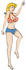 #29143 Royalty-free Cartoon Clip Art of a Sexy Blond Woman Wearing A Small Red And White Polka Dot Halter Top And Daisy Duke Blue Jean Shorts, Hitchhiking For A Ride by Andy Nortnik