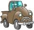 #29739 Clip Art Graphic of a Brown Pickup Truck by DJArt