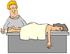 #30204 Clip Art Graphic of a Blond White Masseuse Woman Preparing To Wake A Relaxed Client After She Fell Asleep During A Massage by DJArt
