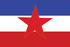 #34077 Clip Art Graphic of the Red Star On The Blue, White And Red SFR Yugoslavia Flag by JVPD