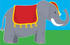 #34132 Clip Art Graphic of a Circus Elephant With A Red Cloth Draped Over Its Back by Maria Bell