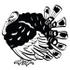 #35720 Clip Art Graphic of a Black And White Thanksgiving Turkey Bird With Big Feathers by Andy Nortnik
