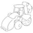#35726 Clip Art Graphic of a Sketched Drawing of a Backhoe Machine by Jester Arts