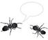 #35751 Clip Art Graphic of Two Black Sugar Ants Holding A Conversation, Includes A Text Bubble by Jester Arts