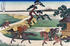 #41284 Stock Illustration of Three People On Horseback, Galloping Along The Sumida River, With Mount Fuji In The Distance by JVPD