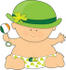 #41411 Clip Art Graphic of a St Patricks Day Baby by Maria Bell