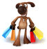 #42922 Royalty-Free (RF) Cartoon Clipart of a 3d Brown Dog Mascot Carrying Shopping Bags - Version 1 by Julos
