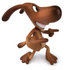 #42924 Royalty-Free (RF) Clipart Cartoon Illustration of a 3d Brown Dog Mascot Doing His Happy Dance - Pose 5 by Julos