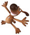 #42974 Royalty-Free (RF) Clipart Illustration of a 3d Brown Dog Mascot Doing His Happy Dance - Pose 4 by Julos