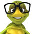 #43048 Royalty-Free (Rf) Cartoon Clipart Of A 3d Turtle Mascot Wearing Big Glasses And Smiling by Julos