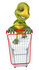 #43066 Royalty-Free (RF) Cartoon Clipart of a 3d Turtle Mascot In A Store With A Shopping Cart by Julos