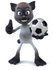 #43367 Royalty-Free (RF) Clipart Illustration of a 3d Siamese Cat Mascot Playing Soccer - Pose 1 by Julos