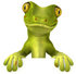 #43396 Royalty-Free (RF) Illustration of a 3d Green Gecko Mascot Standing Behind A Blank Sign - Pose 1 by Julos