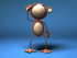 #43596 Royalty-Free (RF) Illustration of a 3d Monkey Mascot With A Confused Expression - Version 5 by Julos