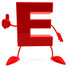 #43727 Royalty-Free (RF) Illustration of a 3d Red Letter E Character With Arms And Legs Giving The Thumbs Up by Julos