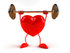 #43773 Royalty-Free (RF) Illustration of a Romantic 3d Red Love Heart Mascot Lifting A Barbell - Version 5 by Julos