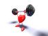#43792 Royalty-Free (RF) Illustration of a Romantic 3d Red Love Heart Mascot Lifting A Barbell - Version 8 by Julos