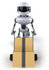 #43912 Royalty-Free (RF) Illustration of a 3d Robot Mascot Pushing Boxes On A Dolly - Version 3 by Julos