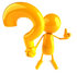 #43945 Royalty-Free (RF) Illustration of a 3d Orange Man Mascot Holding A Question Mark - Version 3 by Julos
