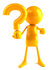 #43955 Royalty-Free (RF) Illustration of a 3d Orange Man Mascot Holding A Question Mark - Version 1 by Julos