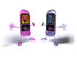 #44324 Royalty-Free (RF) Illustration of Two Rounded MP3 Players Holding Their Arms Open To Embrace by Julos