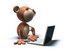 #44391 Royalty-Free (RF) Illustration of a 3d Monkey Mascot Using A Laptop - Version 2 by Julos