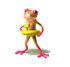 #44516 Royalty-Free (RF) Illustration of a Cute 3d Pink Tree Frog Mascot Wearing A Ducky Inner Tube - Pose 1 by Julos