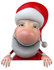 #46337 Royalty-Free (RF) Illustration Of A 3d Big Nose Santa Mascot Standing Behind A Blank Sign by Julos