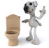 #48286 Royalty-Free (RF) Illustration Of A 3d Jack Russell Terrier Dog Mascot Standing Beside A Tan Toilet - Version 2 by Julos